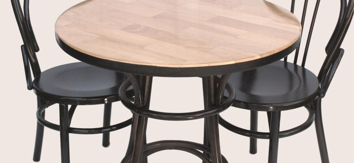 Purchase Wood table with Viennese chairs
