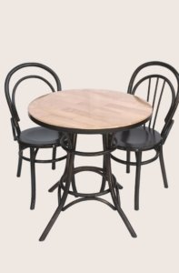 Purchase Wood table with Viennese chairs